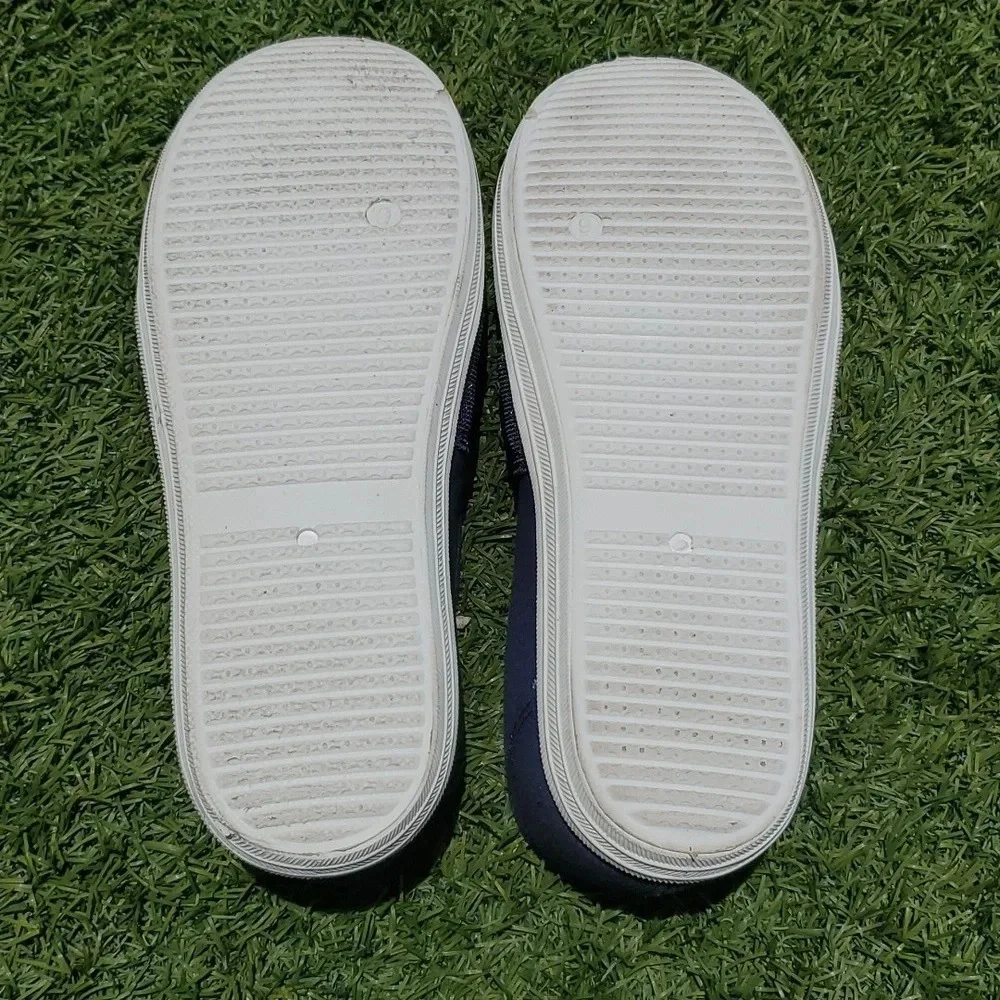 Serra Memory Foam Comfy Navy Blue with Silver Thread Slip On Shoes Size 9 Women